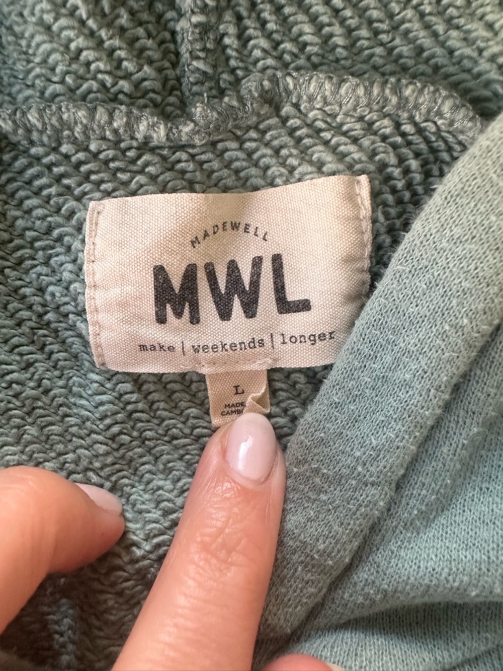 Madewell - two piece terry set, teal, size L - Picture 2 of 4